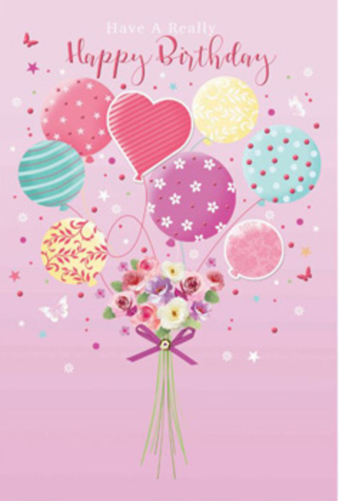 A playful yet elegant birthday composition shows a bouquet of pastel balloons and flowers rising together, as if about to drift above the rooftops of Lisson Grove. The balloons are the first thing the eye finds: plump and buoyant, each one decorated with a different pattern that hints at festive gatherings and family parties along the quiet residential streets nearby. Soft stripes curl like unfurling ribbons, tiny dots bounce across the surface, and gentle swirls and floral motifs appear in shades of pale sunshine, rosy fuchsia, lavender, mint, and cloudlike white. At the centre of this floating cluster, a compact hand-tied bouquet forms the heart of the design. Petite roses and daisy-like blossoms nestle together, their petals velvety and layered, tinted from warm cream to tender pink and muted mauve, as though touched by early morning light from a nearby window. A shimmering purple bow cinches the stems together, lending a polished finish that feels very much like the work of an attentive Lisson Grove florist preparing a special birthday delivery for a home near Lord's Cricket Ground. The background stays gently blurred and softly pink, so the colours can glow without distraction. Light rests on the balloons and petals in bright, subtle strokes, creating a sense of depth and movement. The overall effect is one of gentle jubilation, a scene that seems to hover between daydream and reality-a birthday wish made visible in pastel tones, ready to bring quiet delight to someone celebrating in NW8.